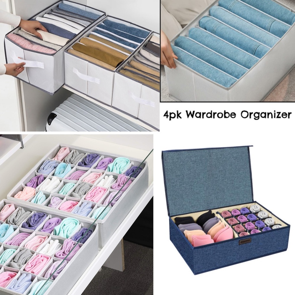 Clothes Organizer Underwear Sock Drawer Jeans Multi Compartment Storage Box